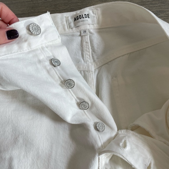 Agolde Riley white distressed denim size 29 - Picture 5 of 12